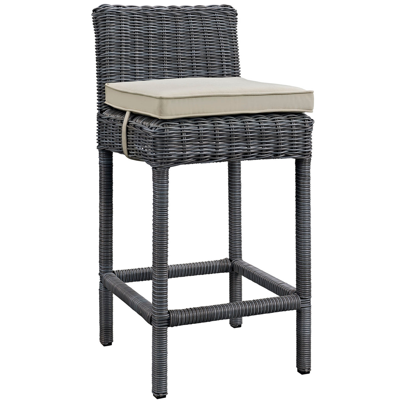 Invocation Alfresco Sunbrella® Bar Stool, Antique Canvas Beige