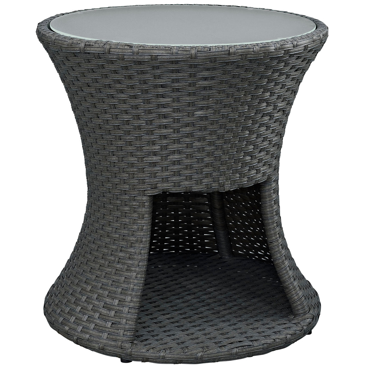 Sojourn Round Outdoor Patio Side Table, Chocolate