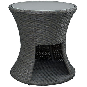 Sojourn Round Outdoor Patio Side Table, Chocolate