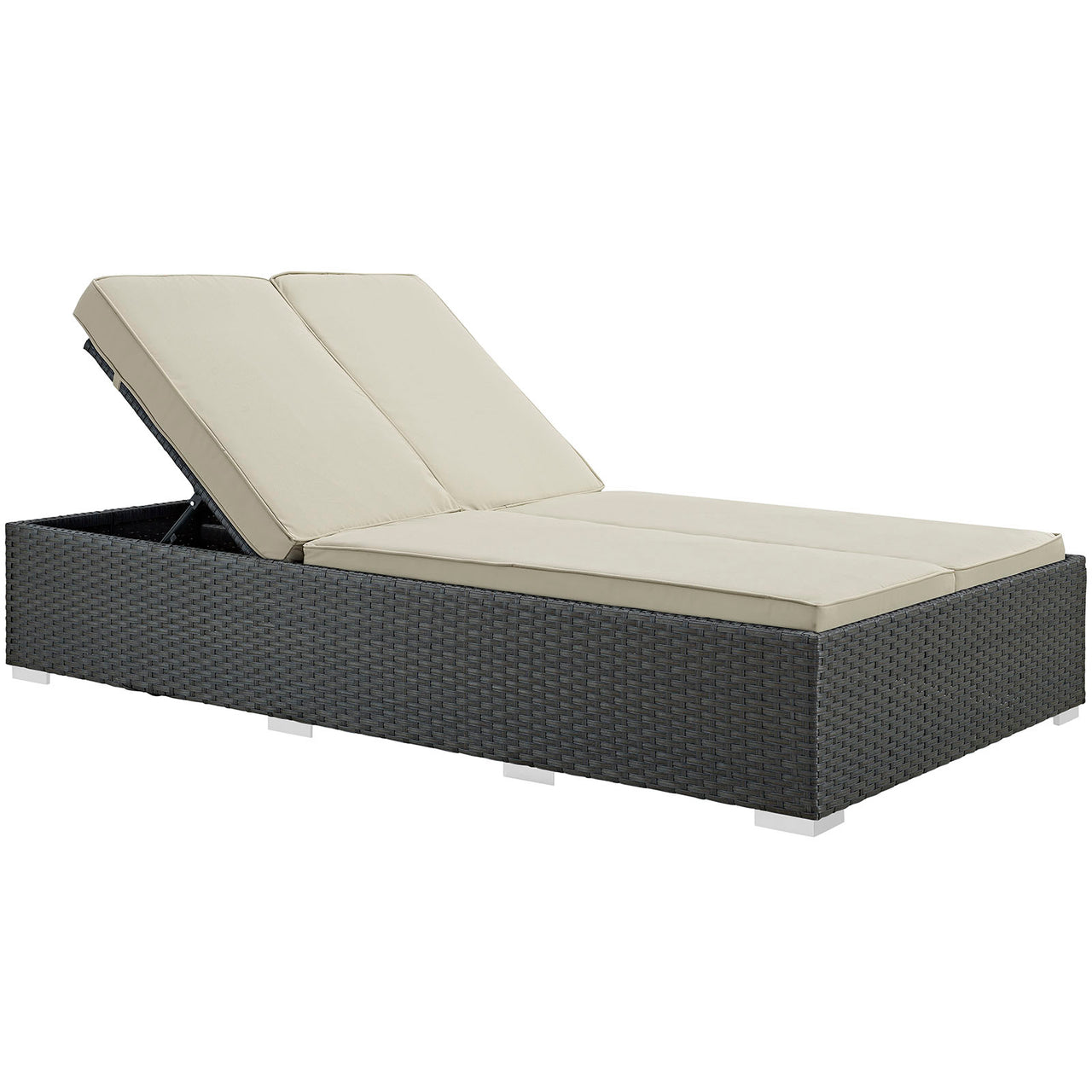 Soul Journey Alfresco Sunbrella® Double Chaise, Chocolate & Beige