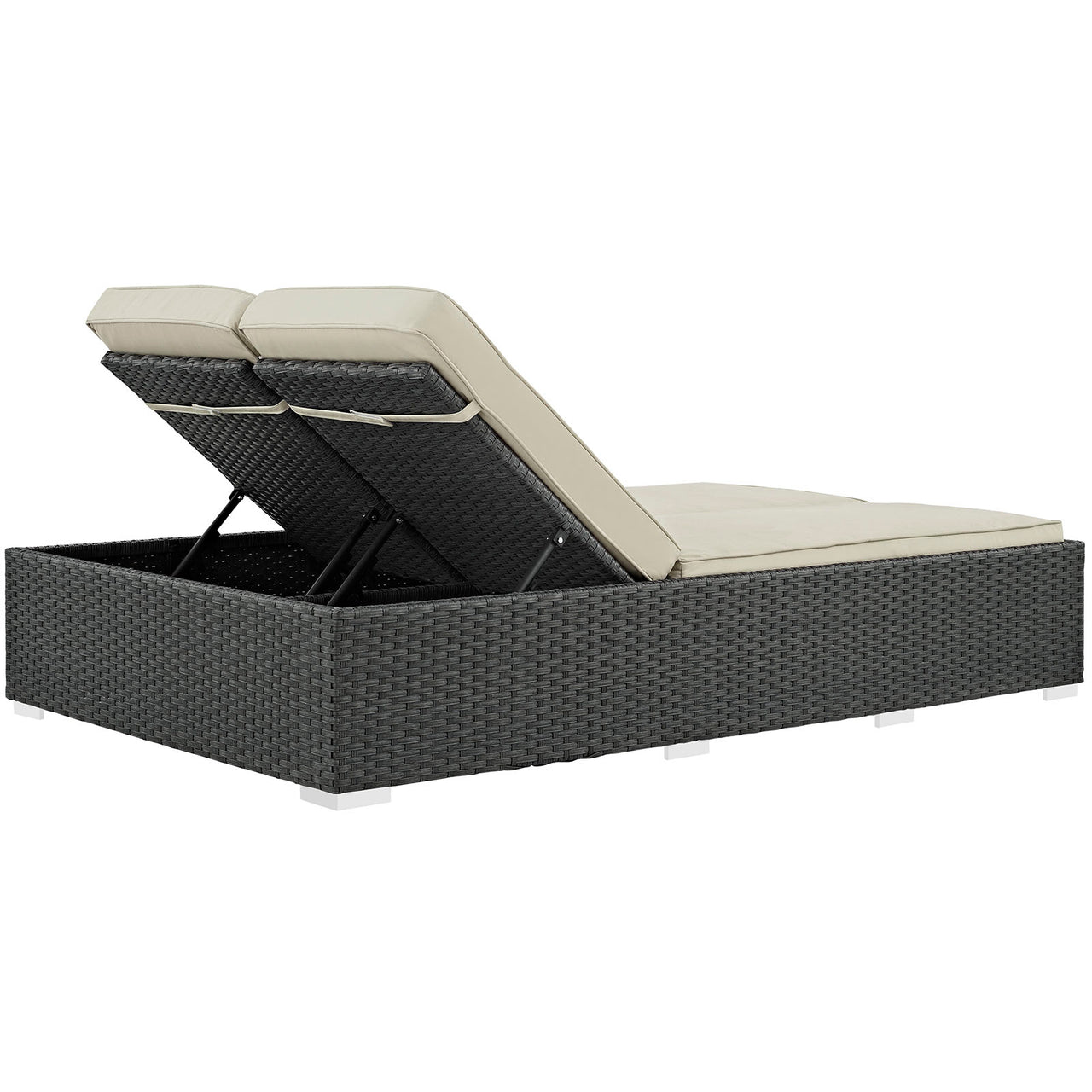 Soul Journey Alfresco Sunbrella® Double Chaise, Chocolate & Beige