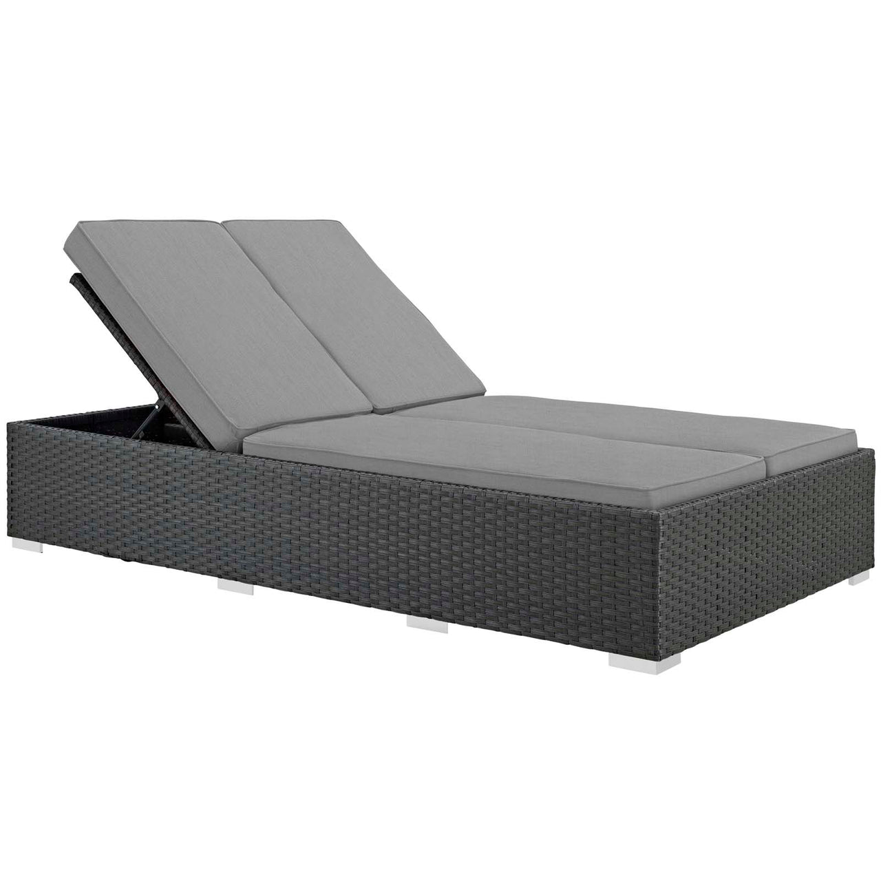 Sojourn Outdoor Patio Sunbrella® Double Chaise, Chocolate & Gray