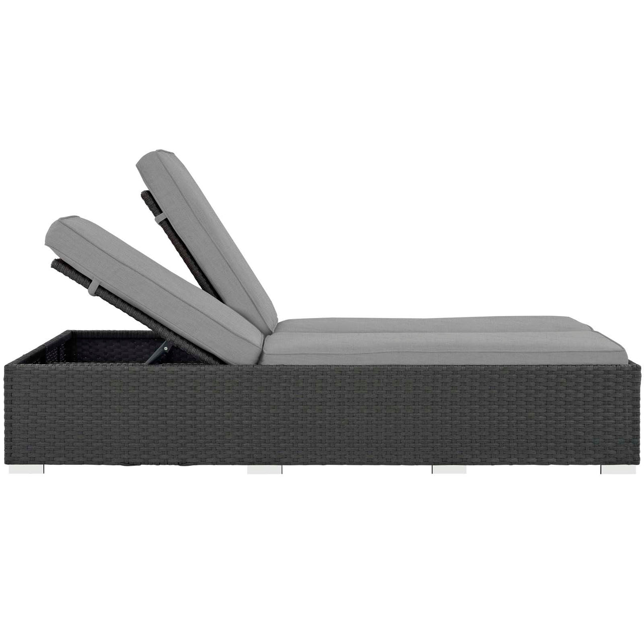 Sojourn Outdoor Patio Sunbrella® Double Chaise, Chocolate & Gray