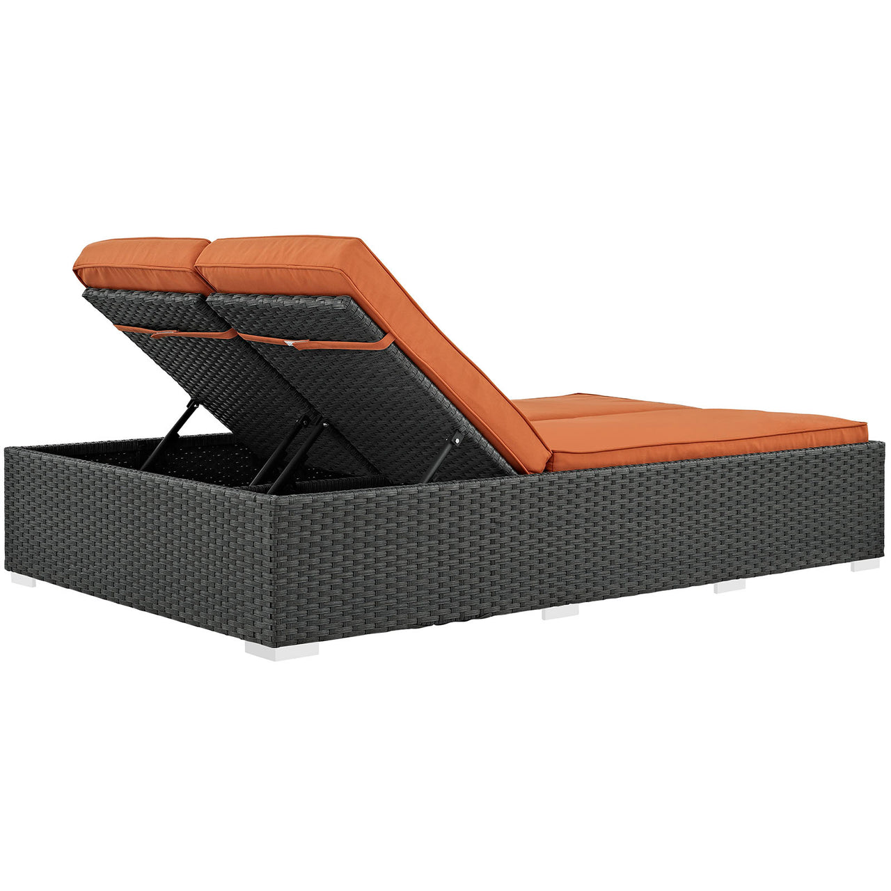 Soul Journey Alfresco Sunbrella® Double Chaise, Chocolate & Tuscan