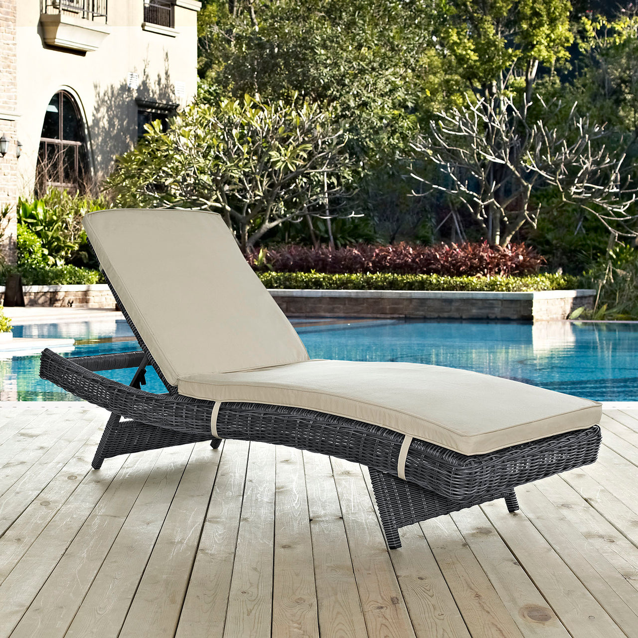 Invocation Alfresco Sunbrella® Chaise, Antique Canvas Beige