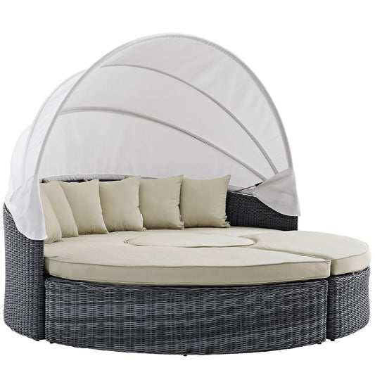 Invocation Canopy Alfresco Sunbrella® Daybed, Antique Canvas Beige