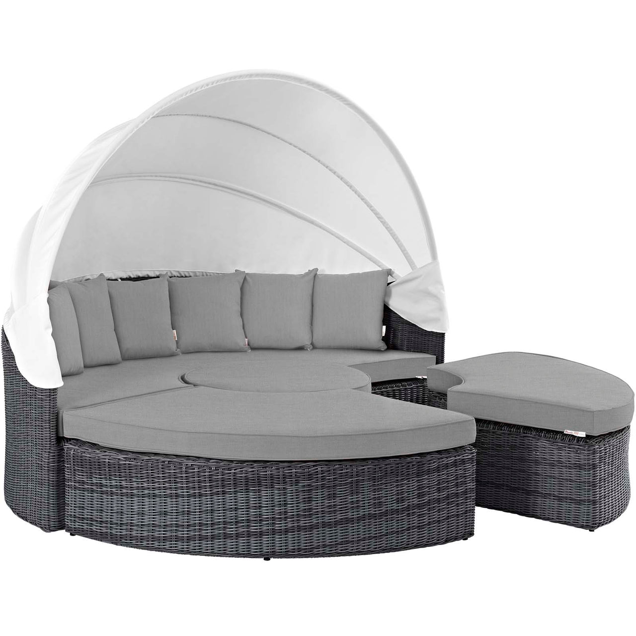 Summon Canopy Outdoor Patio Sunbrella® Daybed, Canvas Gray