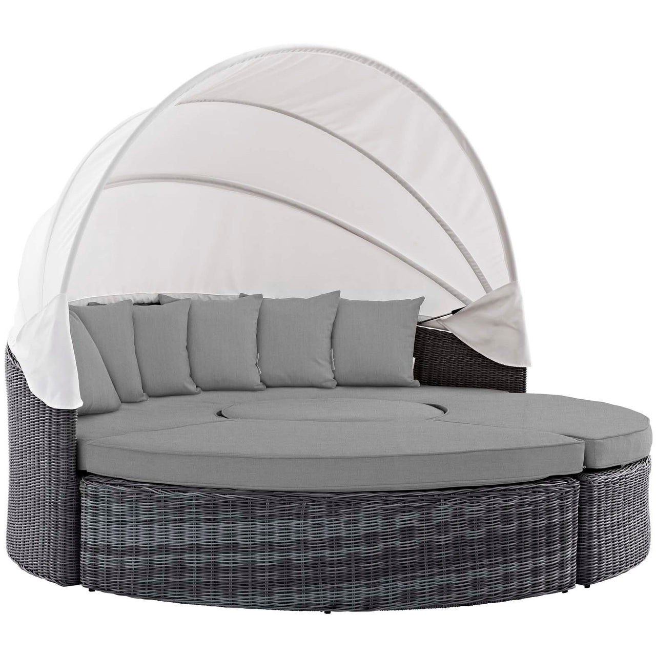 Summon Canopy Outdoor Patio Sunbrella® Daybed, Canvas Gray