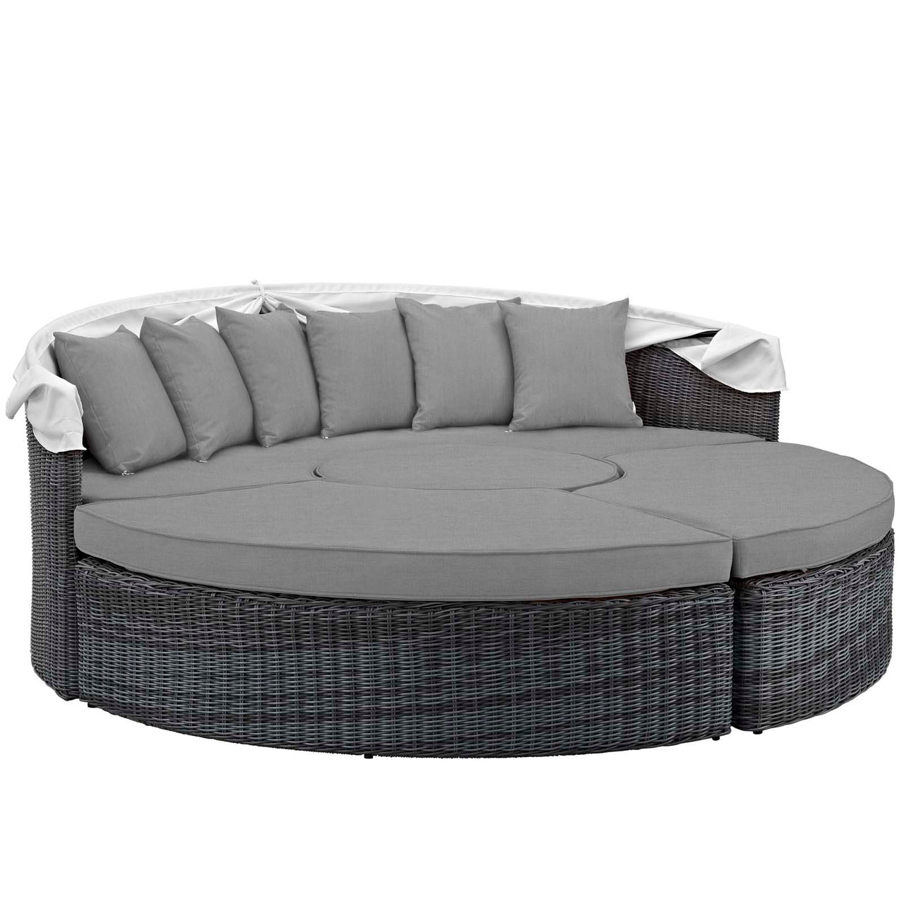 Summon Canopy Outdoor Patio Sunbrella® Daybed, Canvas Gray