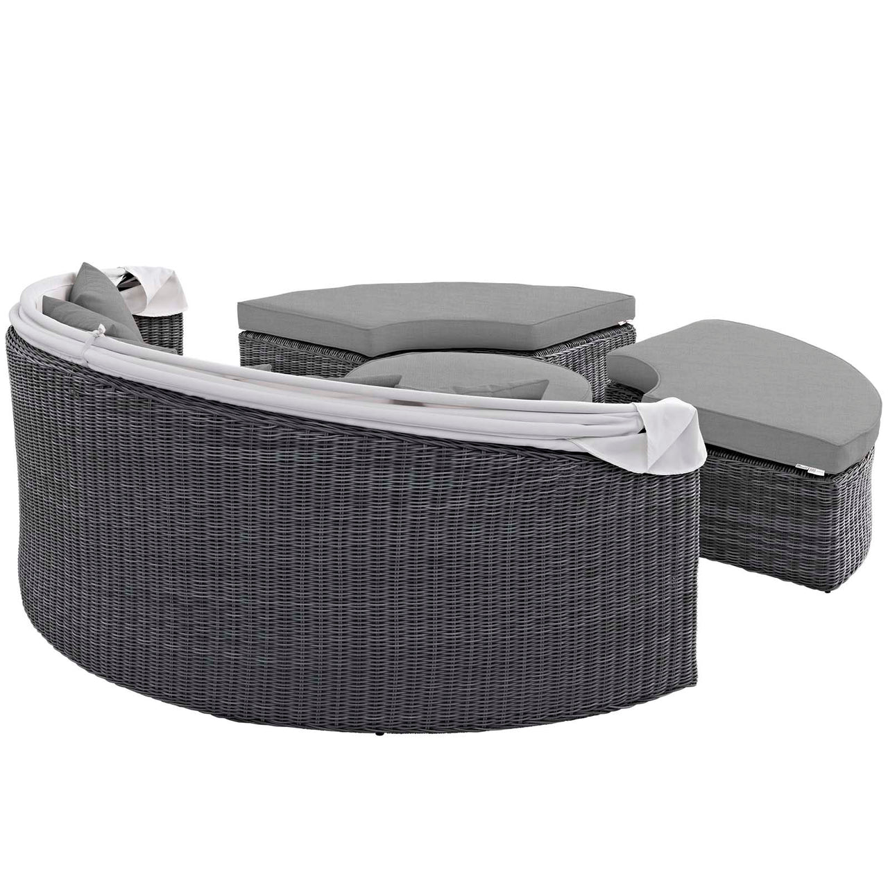 Summon Canopy Outdoor Patio Sunbrella® Daybed, Canvas Gray