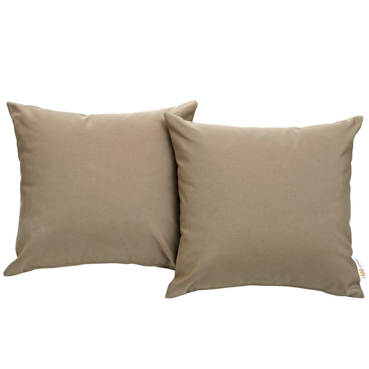 Convene 2 Piece Outdoor Patio Pillow Set, Mocha