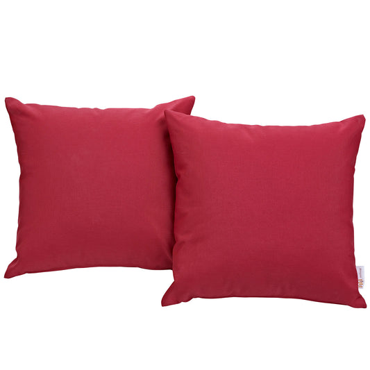 Convene 2 Piece Outdoor Patio Pillow Set, Red