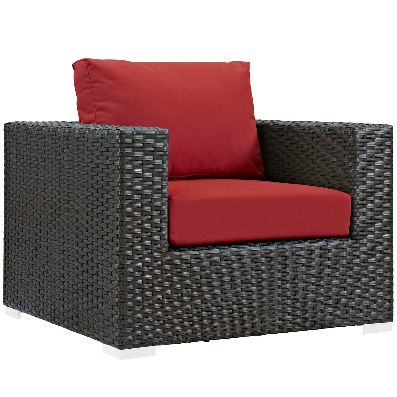 Sojourn 7 Piece Outdoor Patio Sunbrella® Sectional Set, Canvas Red