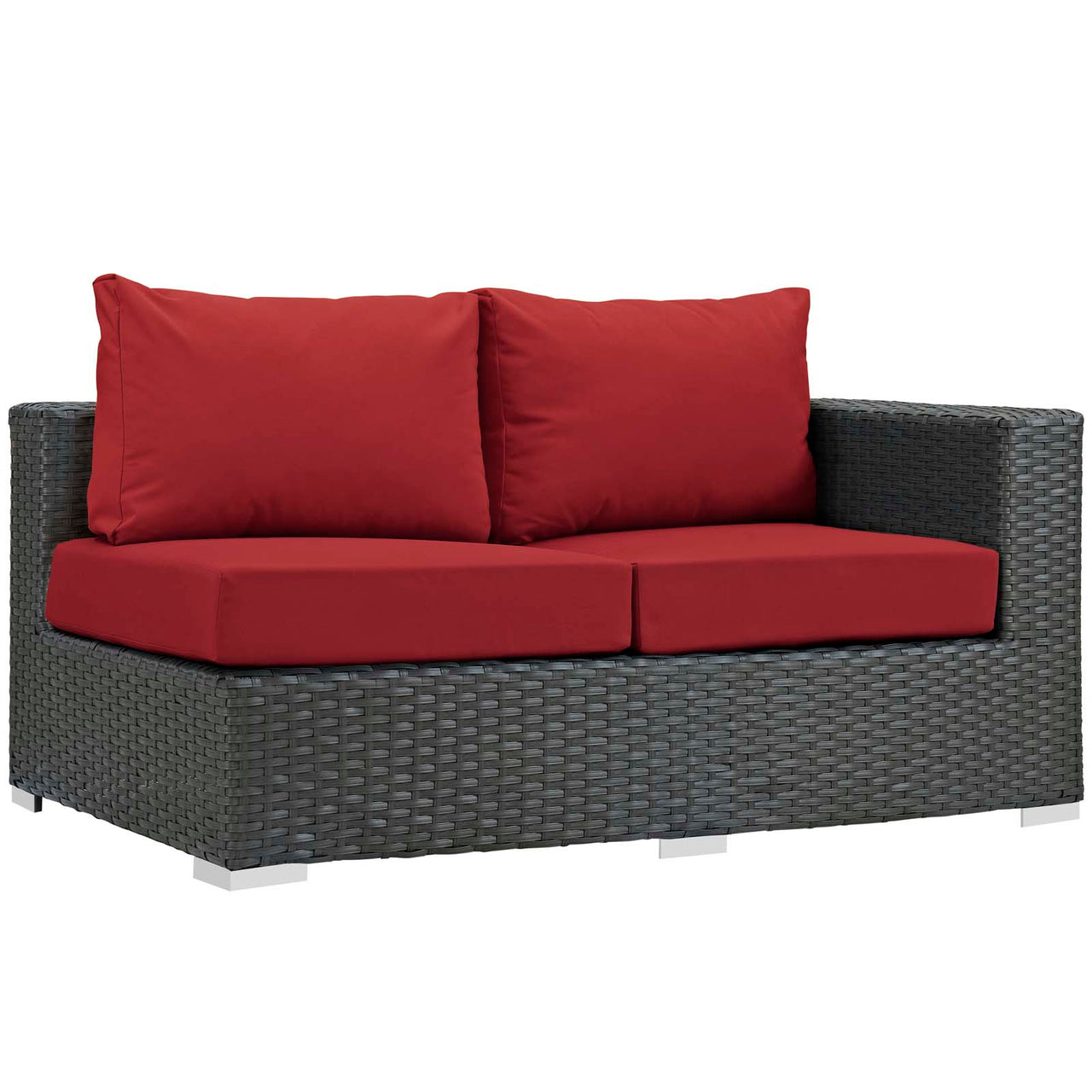 Sojourn 7 Piece Outdoor Patio Sunbrella® Sectional Set, Canvas Red