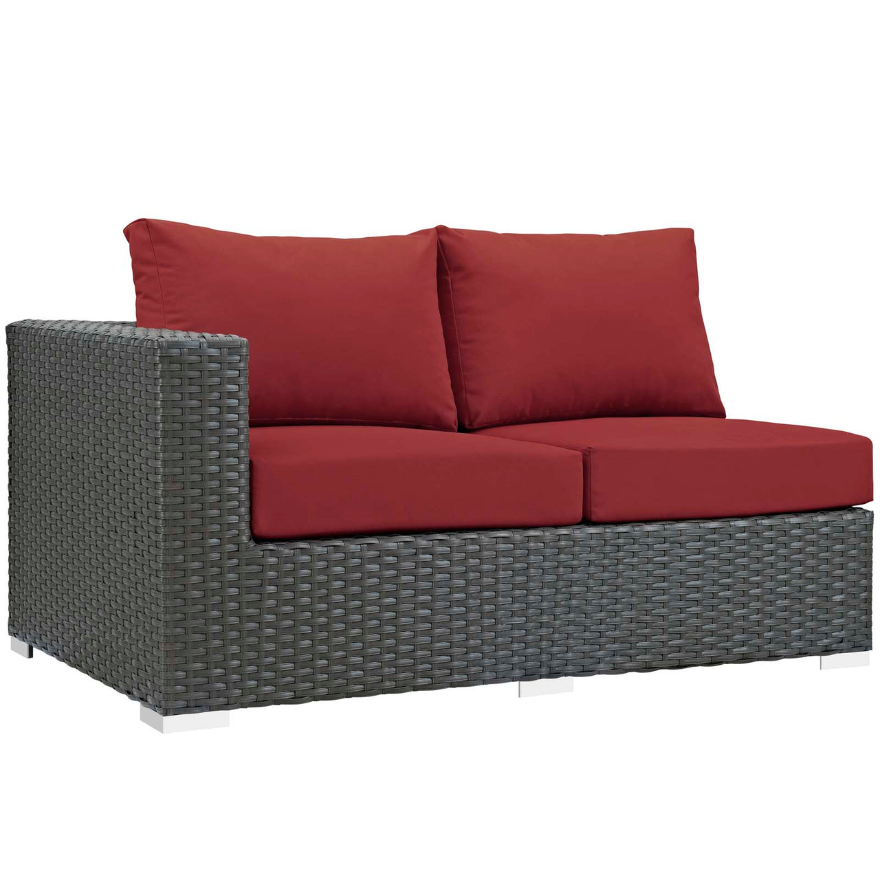 Sojourn 7 Piece Outdoor Patio Sunbrella® Sectional Set, Canvas Red