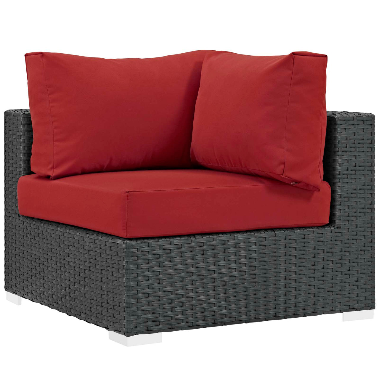 Sojourn 7 Piece Outdoor Patio Sunbrella® Sectional Set, Canvas Red