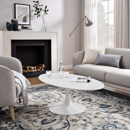 Ensemble Oval Coffee Table, Medium, White