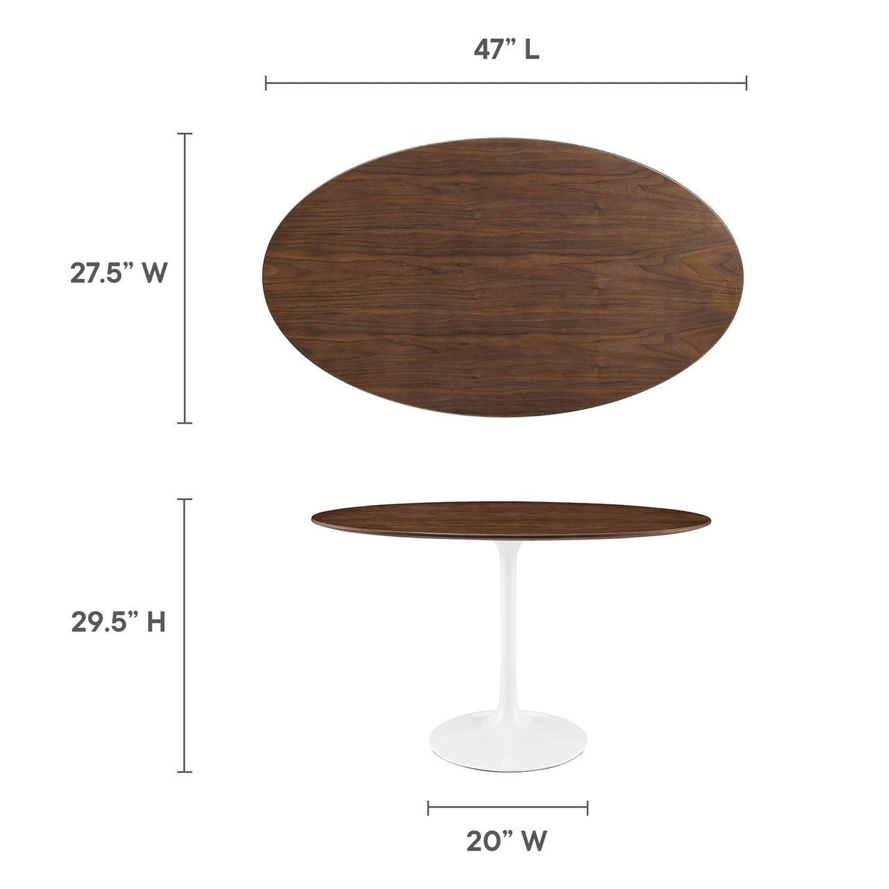 Ensemble Oval Dining Table, Small, Walnut