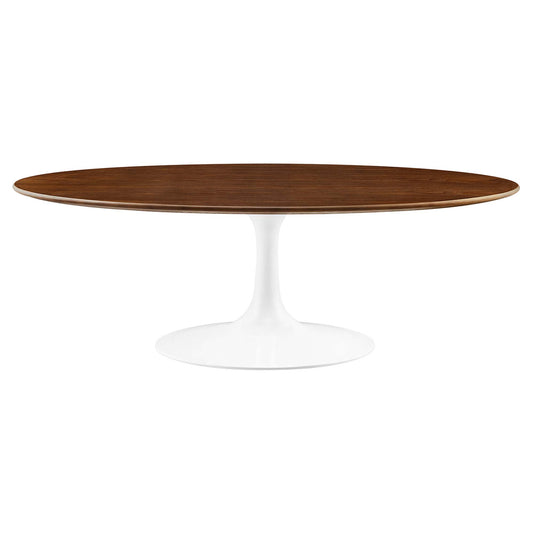 Lippa 48" Oval Wood Coffee Table, Walnut