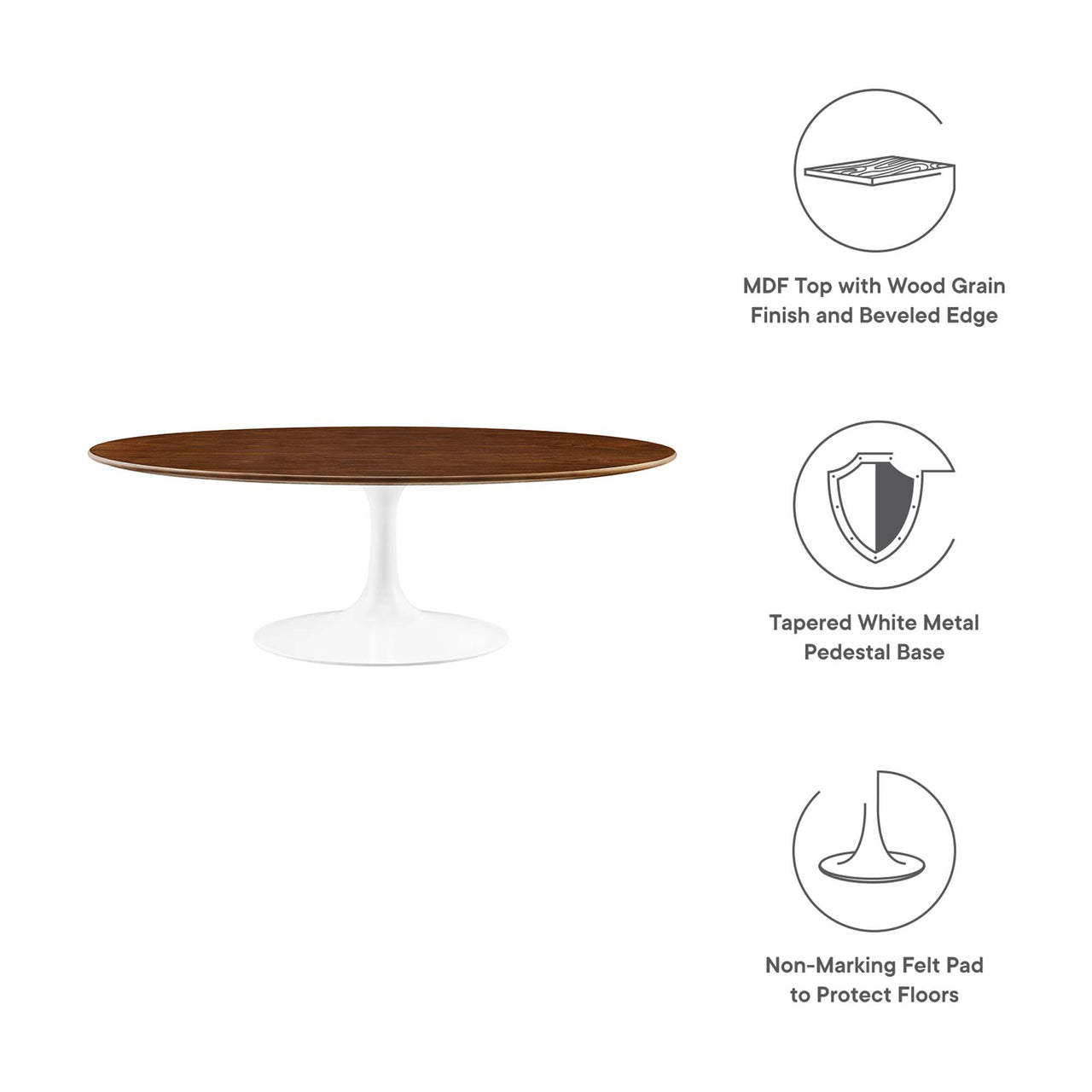 Ensemble Oval Coffee Table, Medium, Walnut