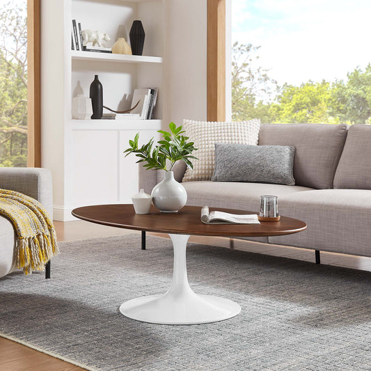 Ensemble Oval Coffee Table, Medium, Walnut