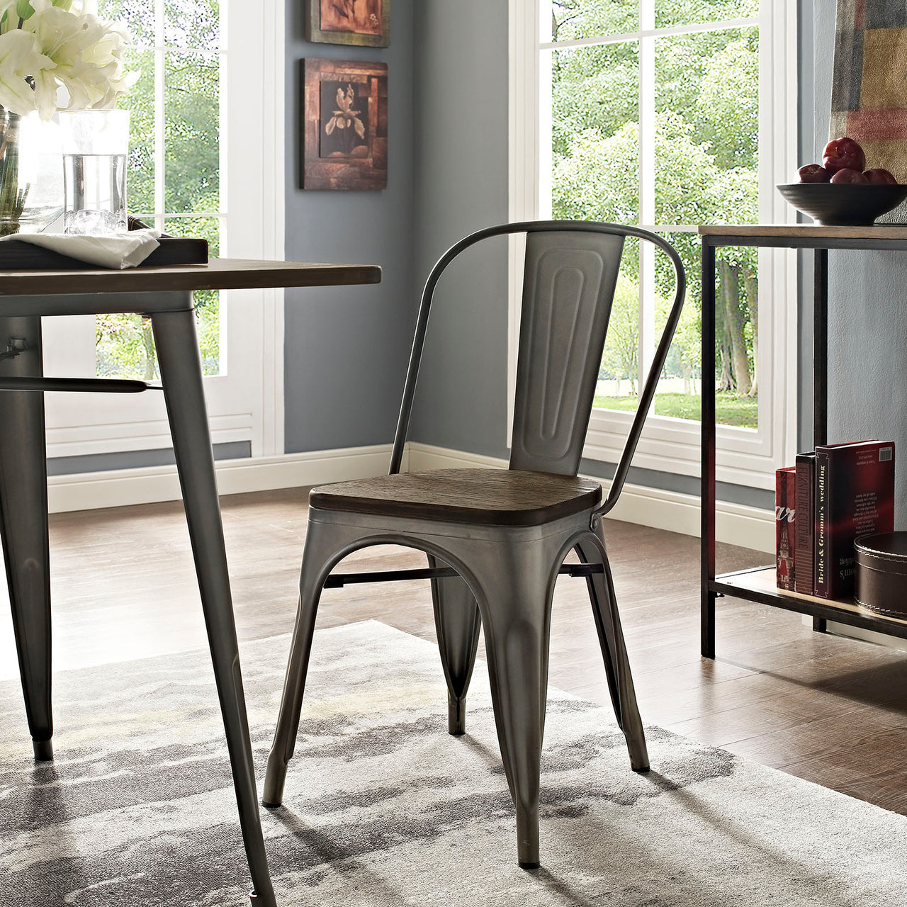 Vintage Flair Bamboo Side Chair, Brown