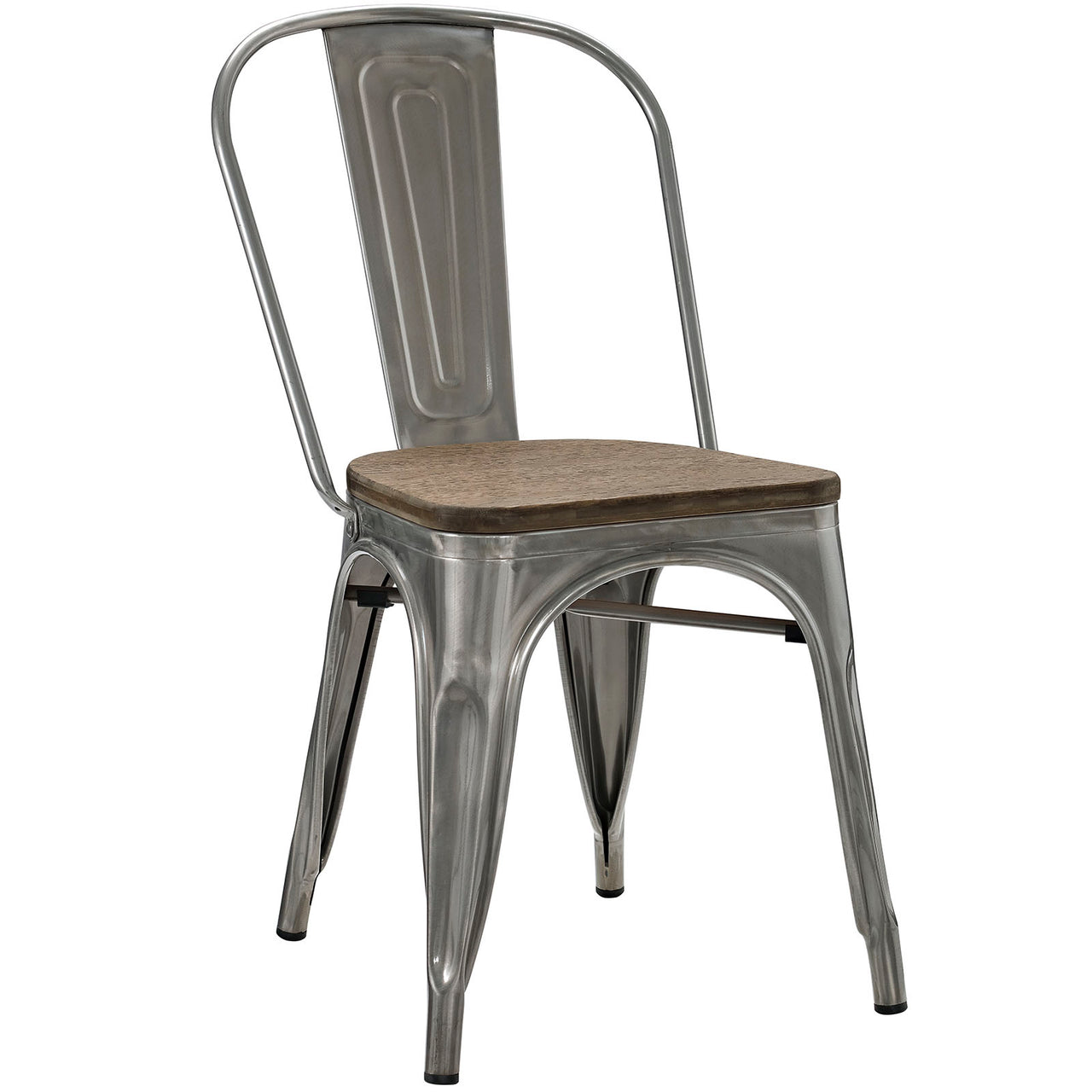 Vintage Flair Bamboo Side Chair, GunMetal