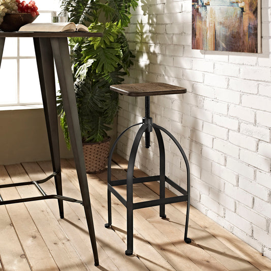 Industrial Chic Bar Stool, Brown