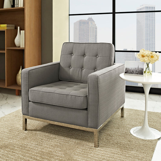Luma Fabric Armchair, Granite