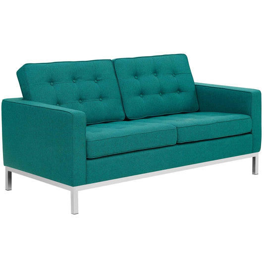 Luma Fabric Loveseat, Teal