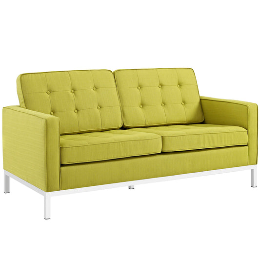 Luma Fabric Loveseat, Chartreuse