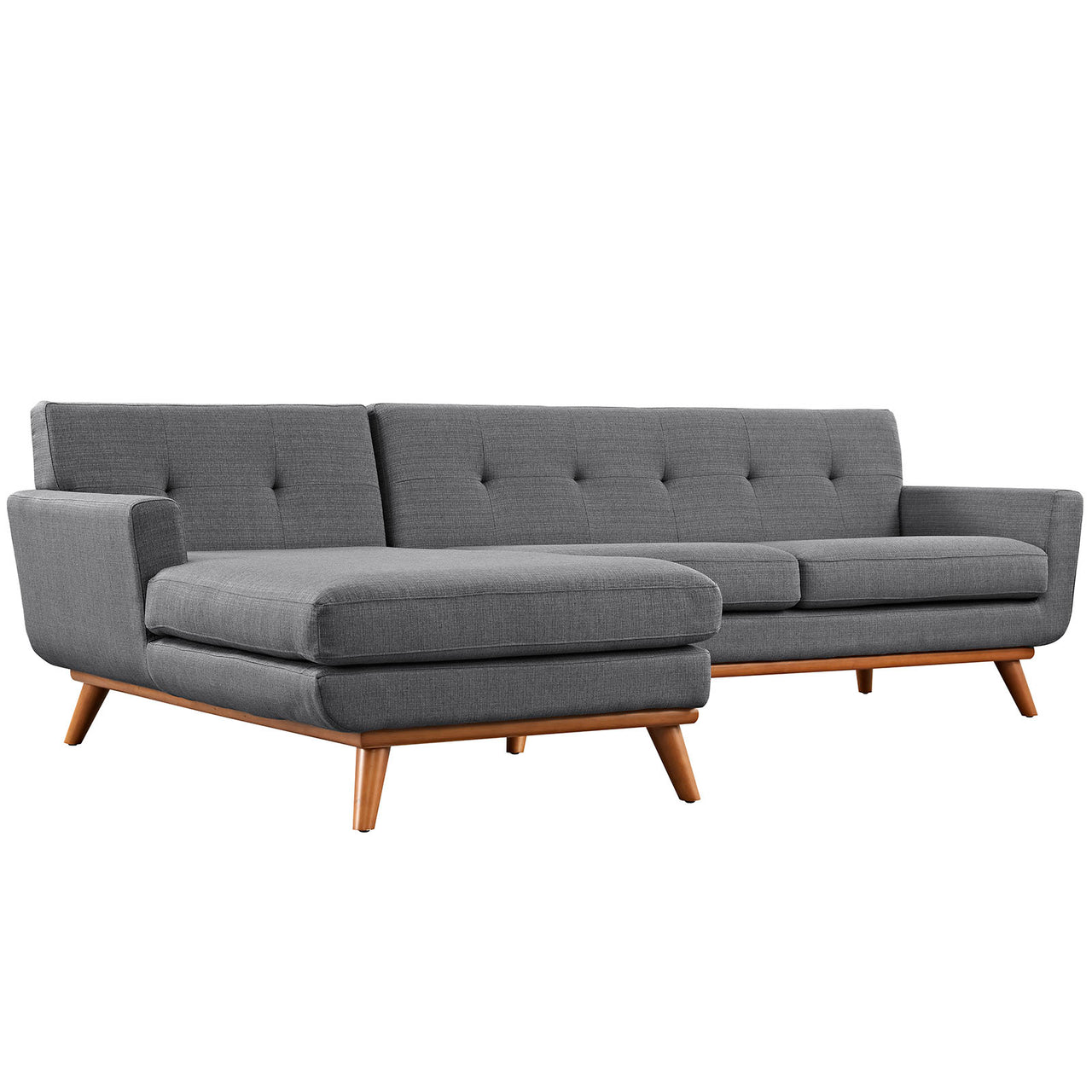 Rendezvous Left-Facing Fabric Sectional Sofa, Gray