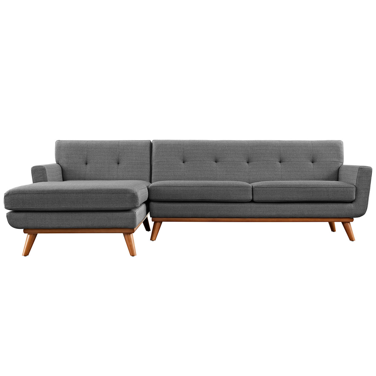 Rendezvous Left-Facing Fabric Sectional Sofa, Gray