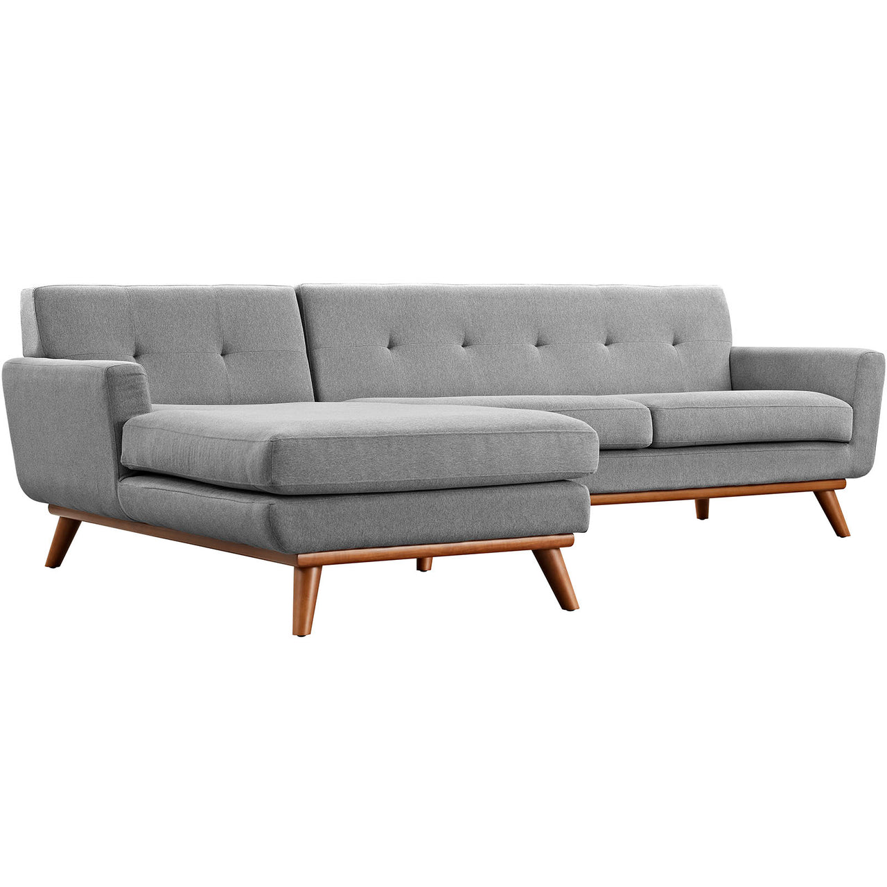 Engage Left-Facing Upholstered Fabric Sectional Sofa, Expectation Gray