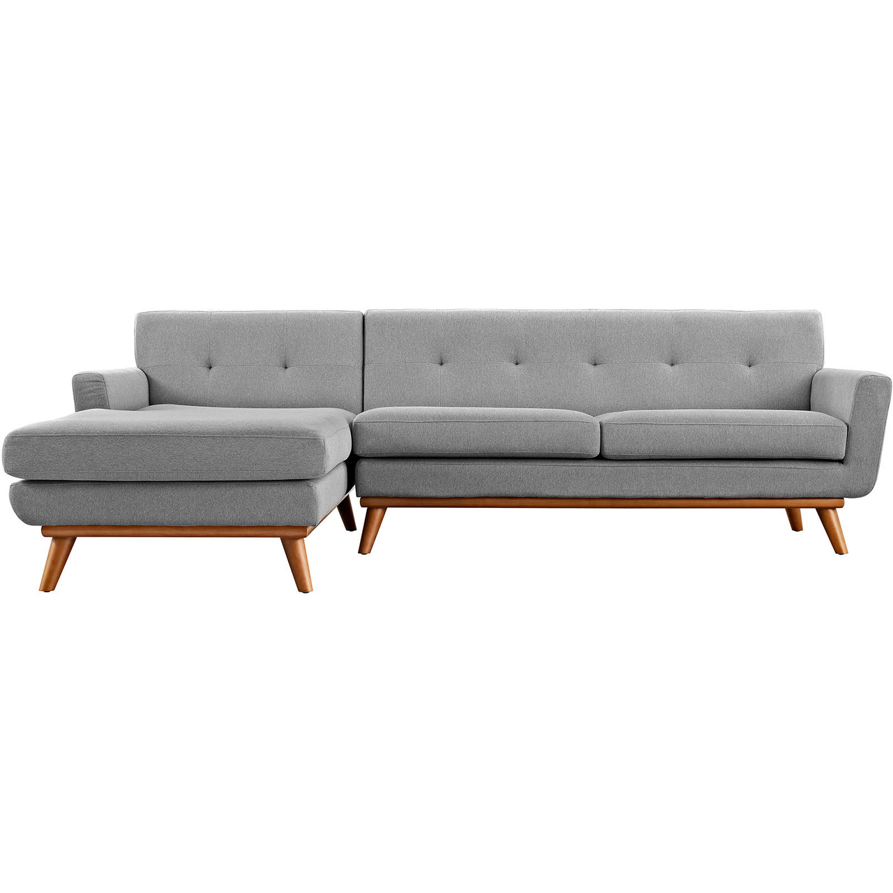 Engage Left-Facing Upholstered Fabric Sectional Sofa, Expectation Gray