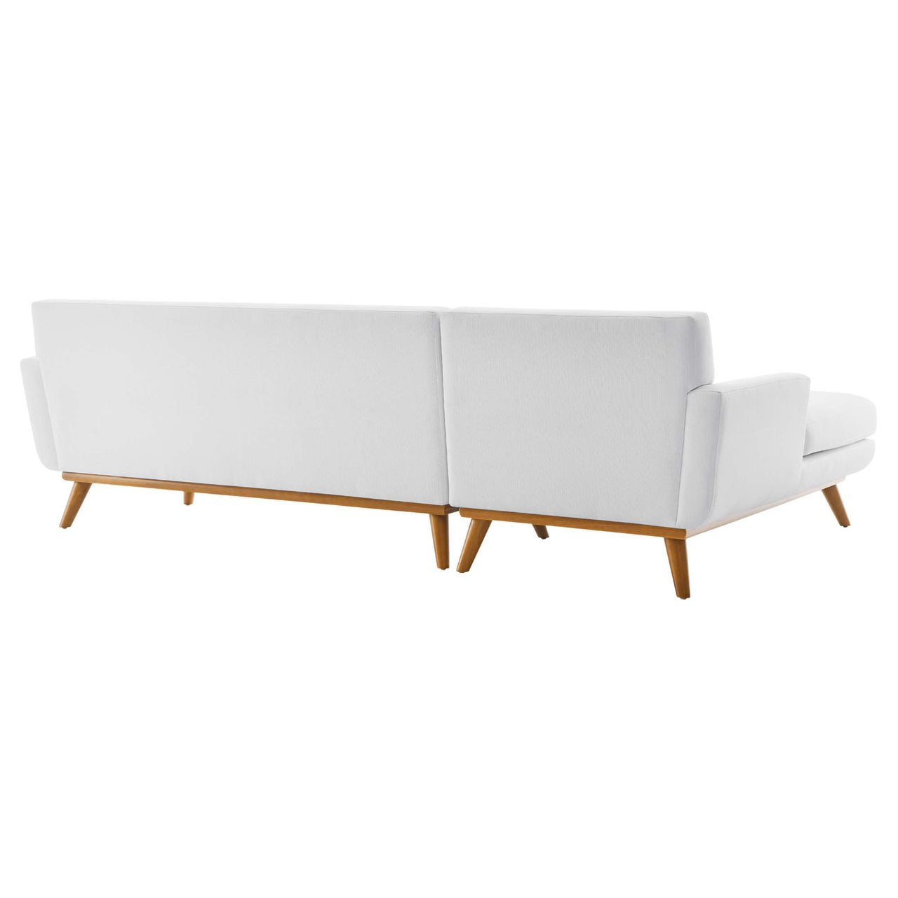Engage Left-Facing Upholstered Fabric Sectional Sofa, White