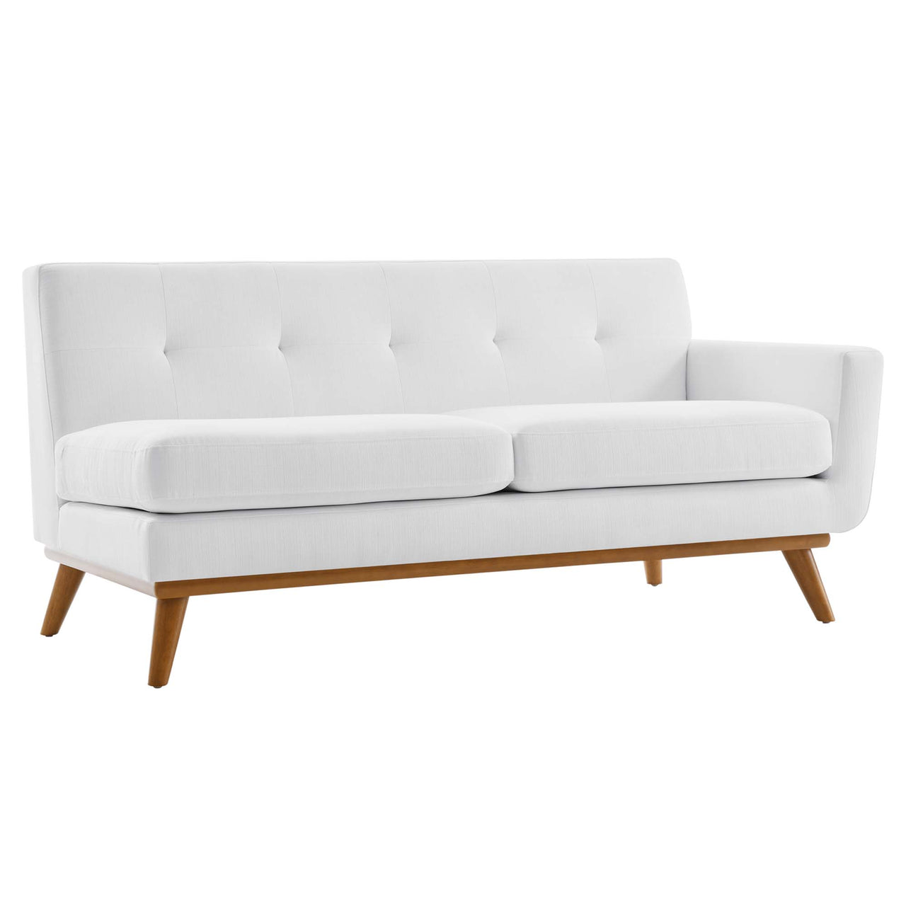 Engage Left-Facing Upholstered Fabric Sectional Sofa, White
