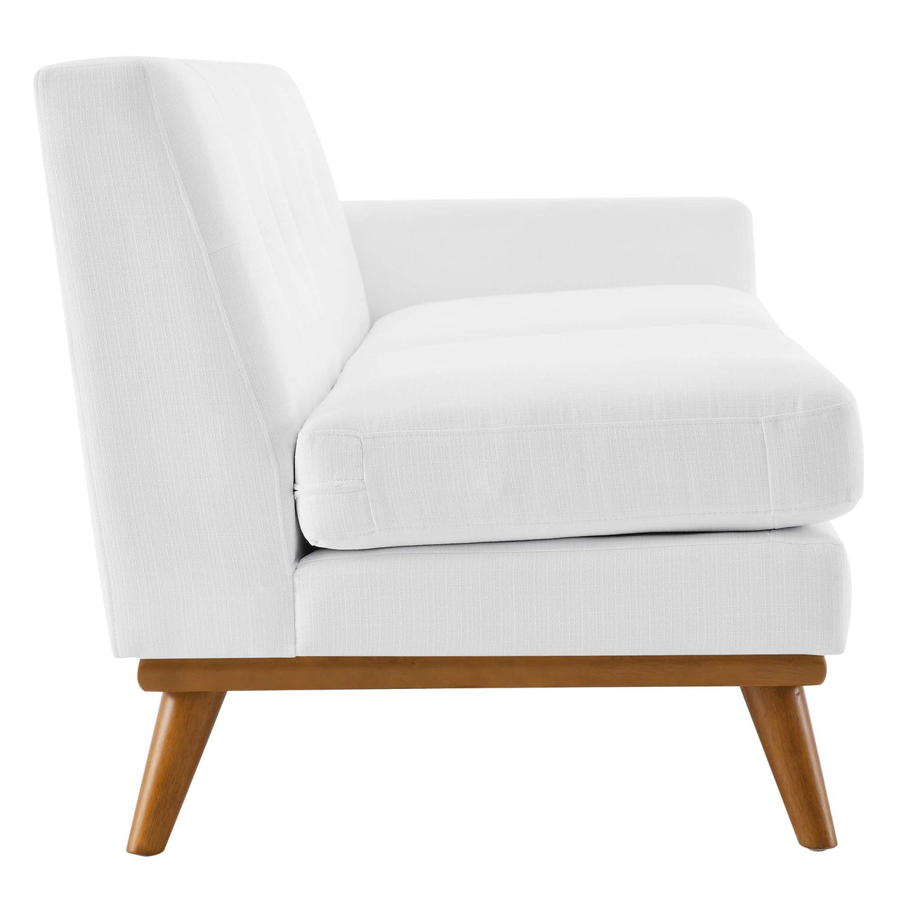 Engage Left-Facing Upholstered Fabric Sectional Sofa, White
