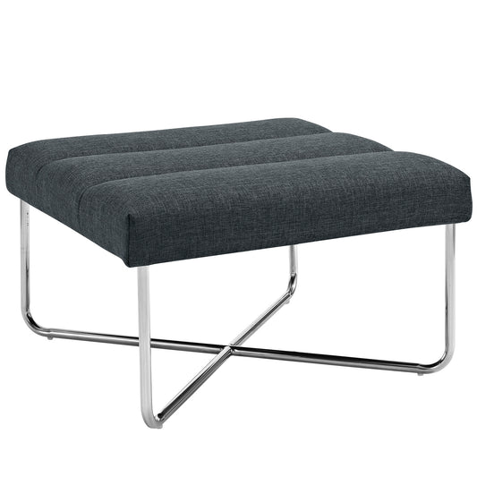 Reach Upholstered Fabric Ottoman, Gray