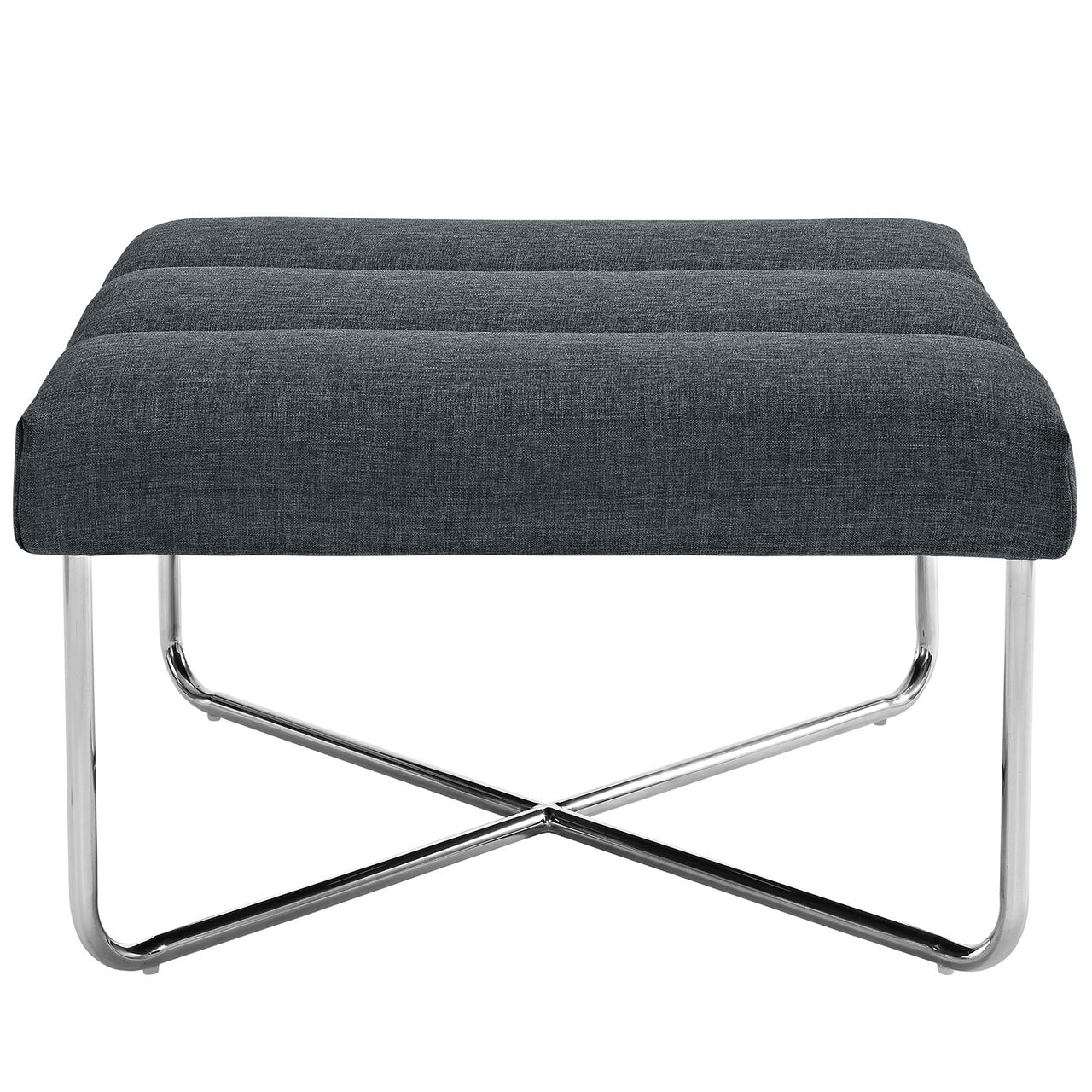 Evania Fabric Ottoman, Gray