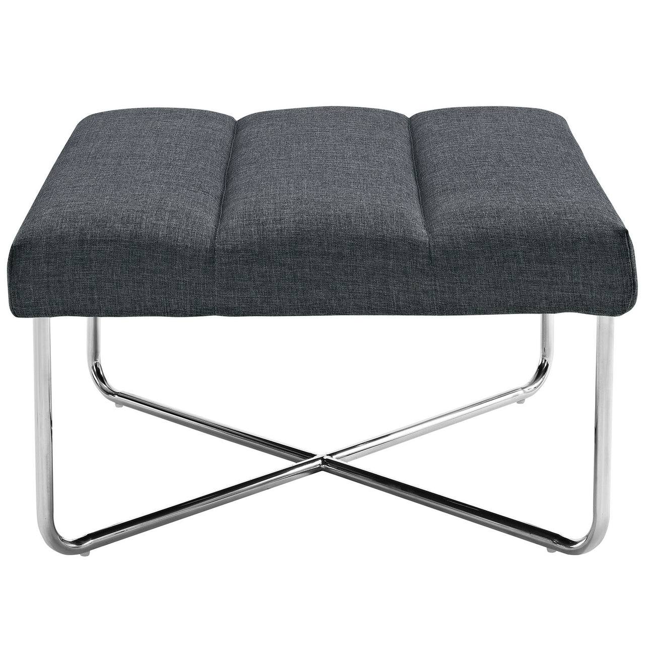 Evania Fabric Ottoman, Gray