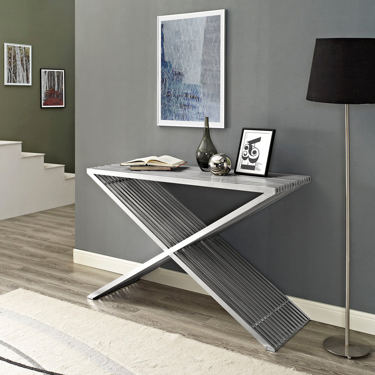 Zavanna Console Table, Silver
