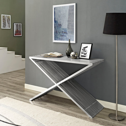 Zavanna Console Table, Silver