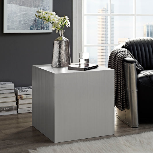 Polvara Metal Side Table, Silver