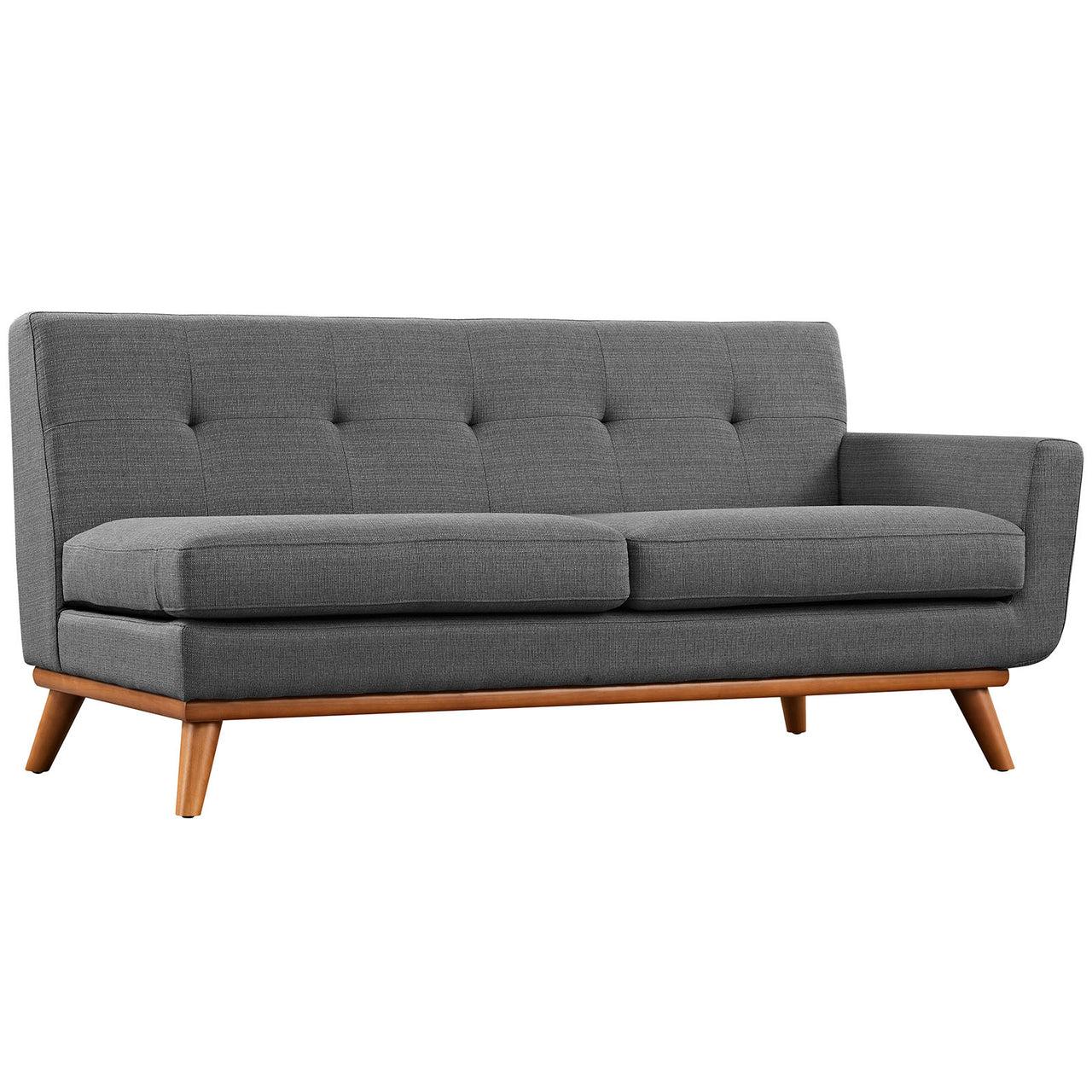 Engage L-Shaped Upholstered Fabric Sectional Sofa, Gray