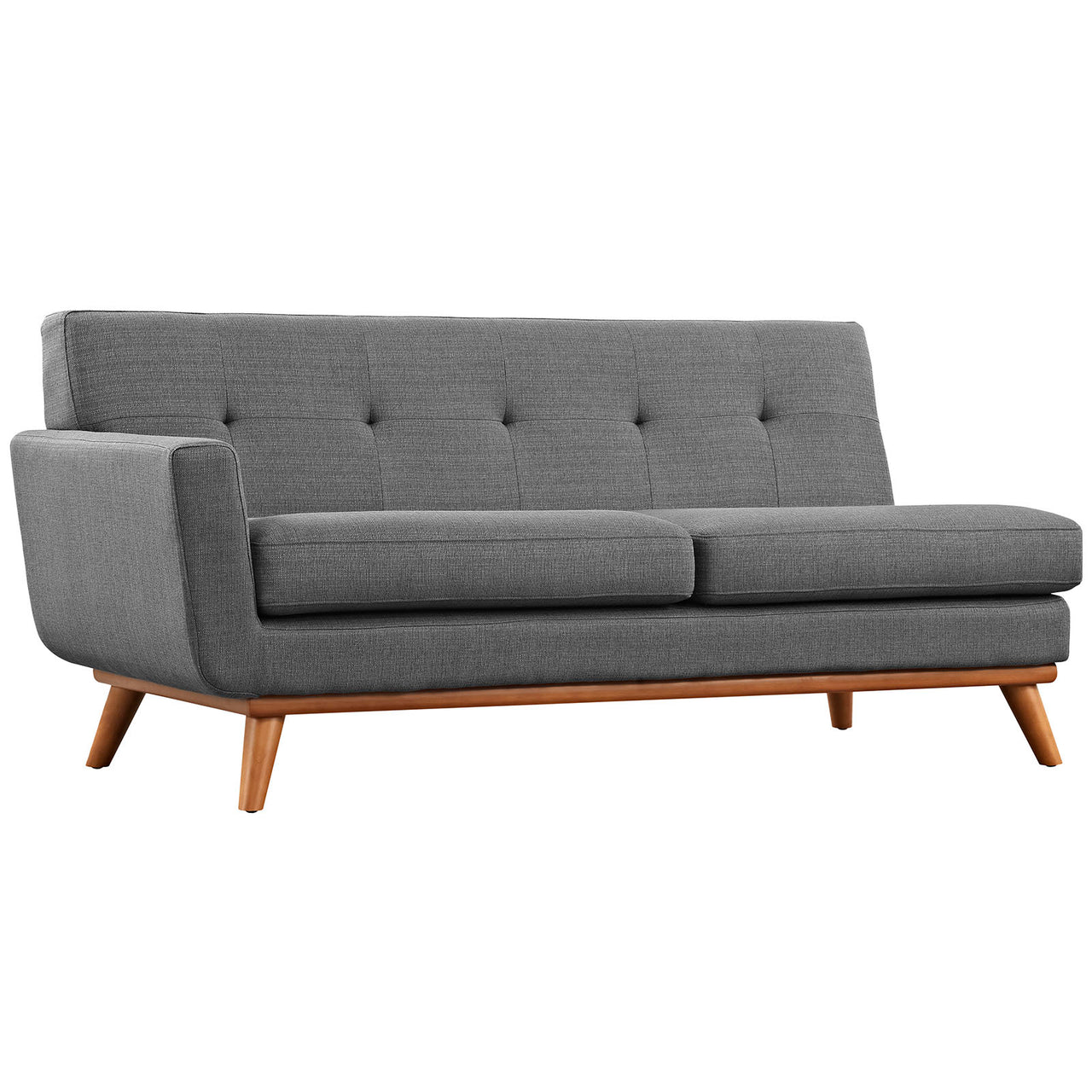 Engage L-Shaped Upholstered Fabric Sectional Sofa, Gray