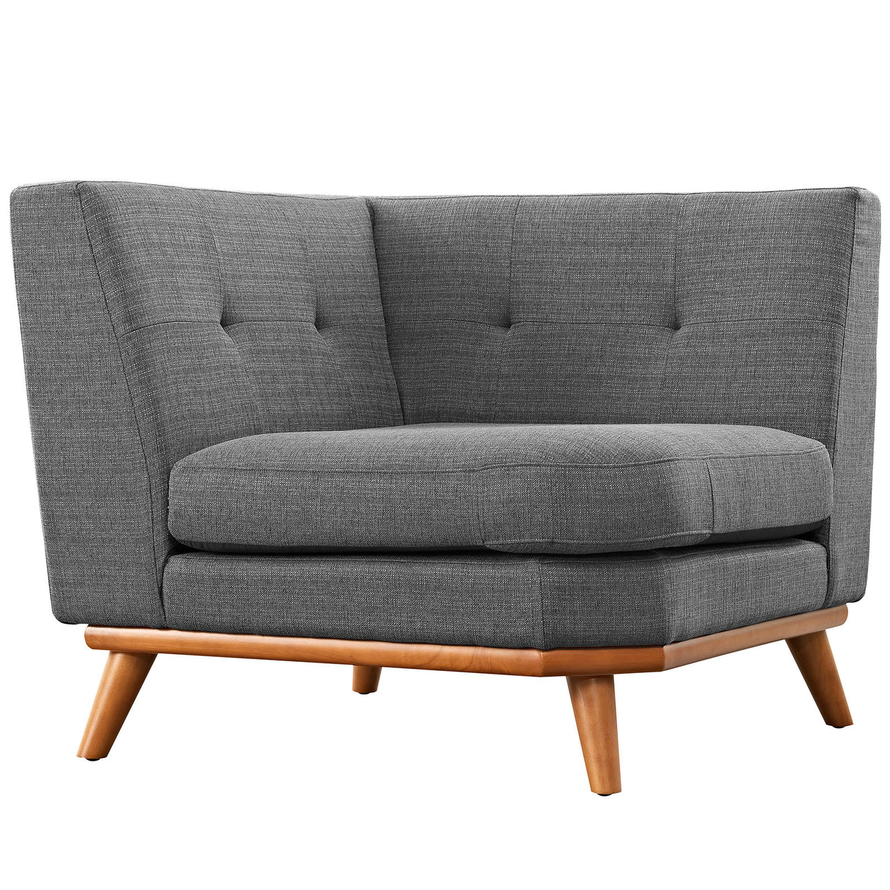 Engage L-Shaped Upholstered Fabric Sectional Sofa, Gray