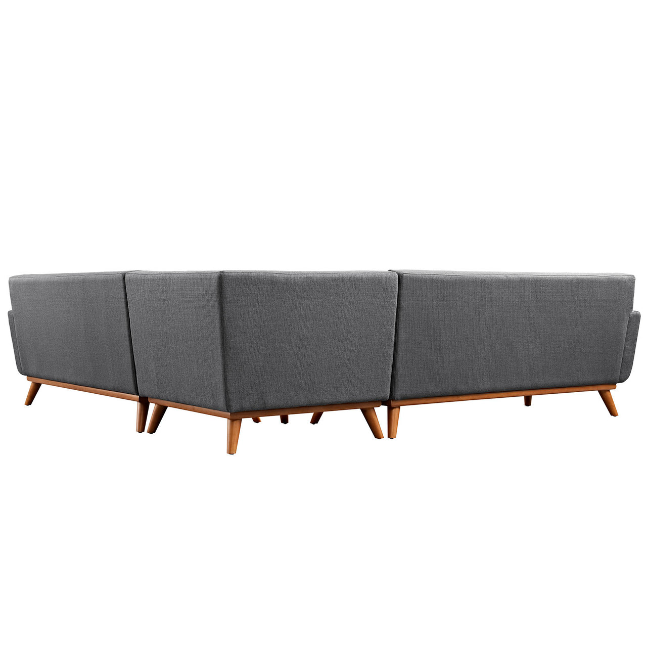 Engage L-Shaped Upholstered Fabric Sectional Sofa, Gray