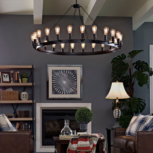 Calviora Chandelier, Large, Brown