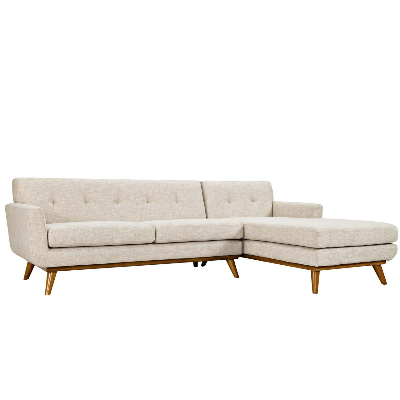 Rendezvous Right-Facing Fabric Sectional Sofa, Beige